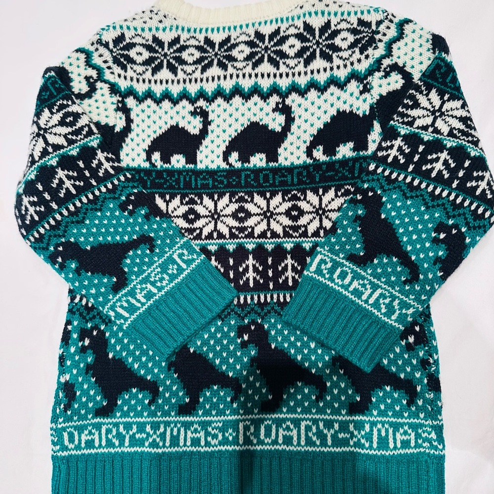 H&M Dino xmas christmas sweater 3/4T new without tags